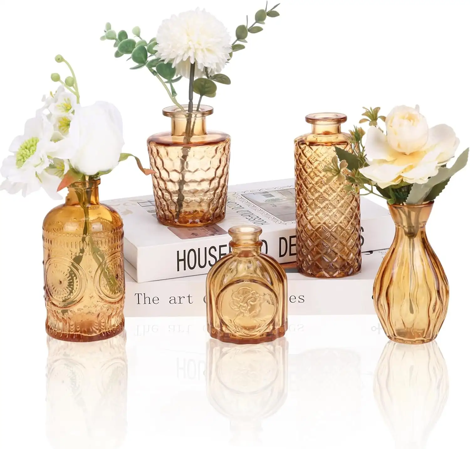 Amber Glass Floral Clusters