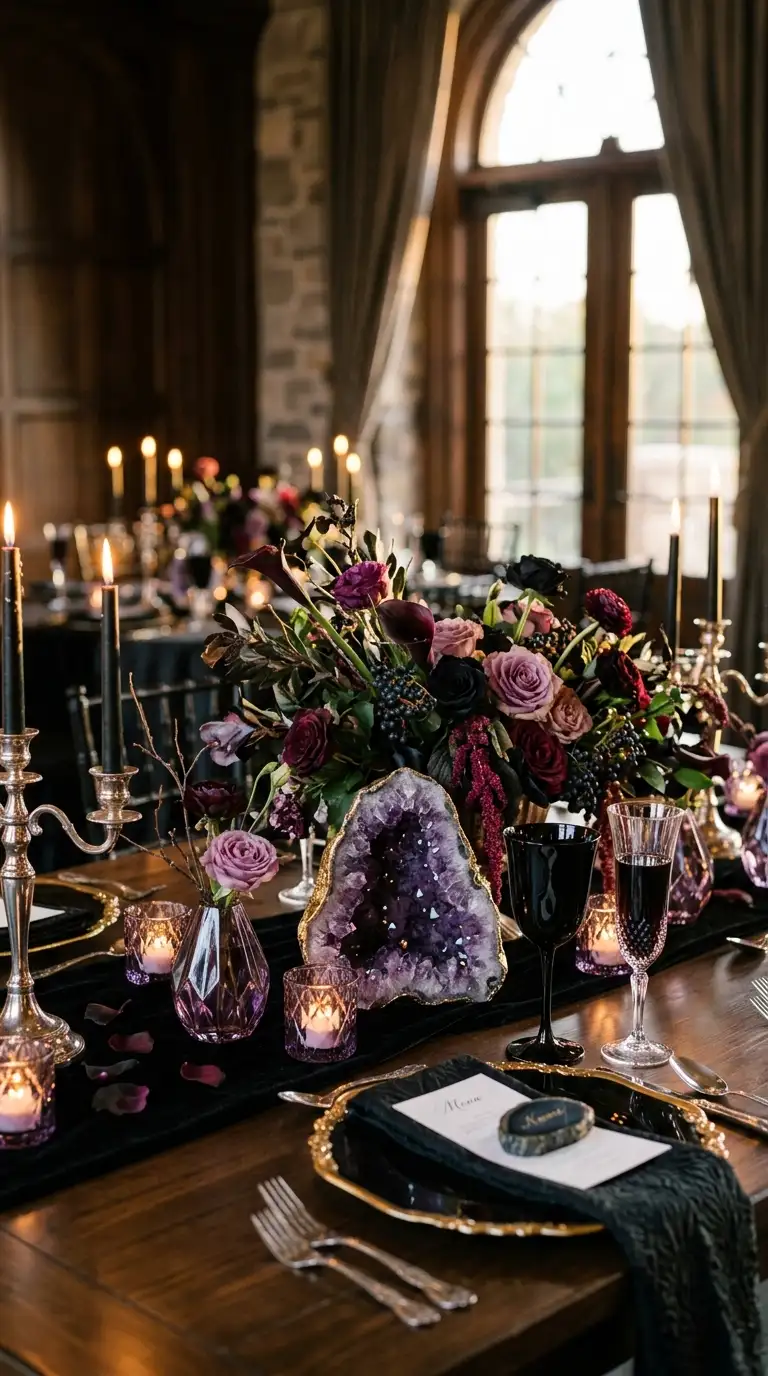 Amethyst Glass Table Accents