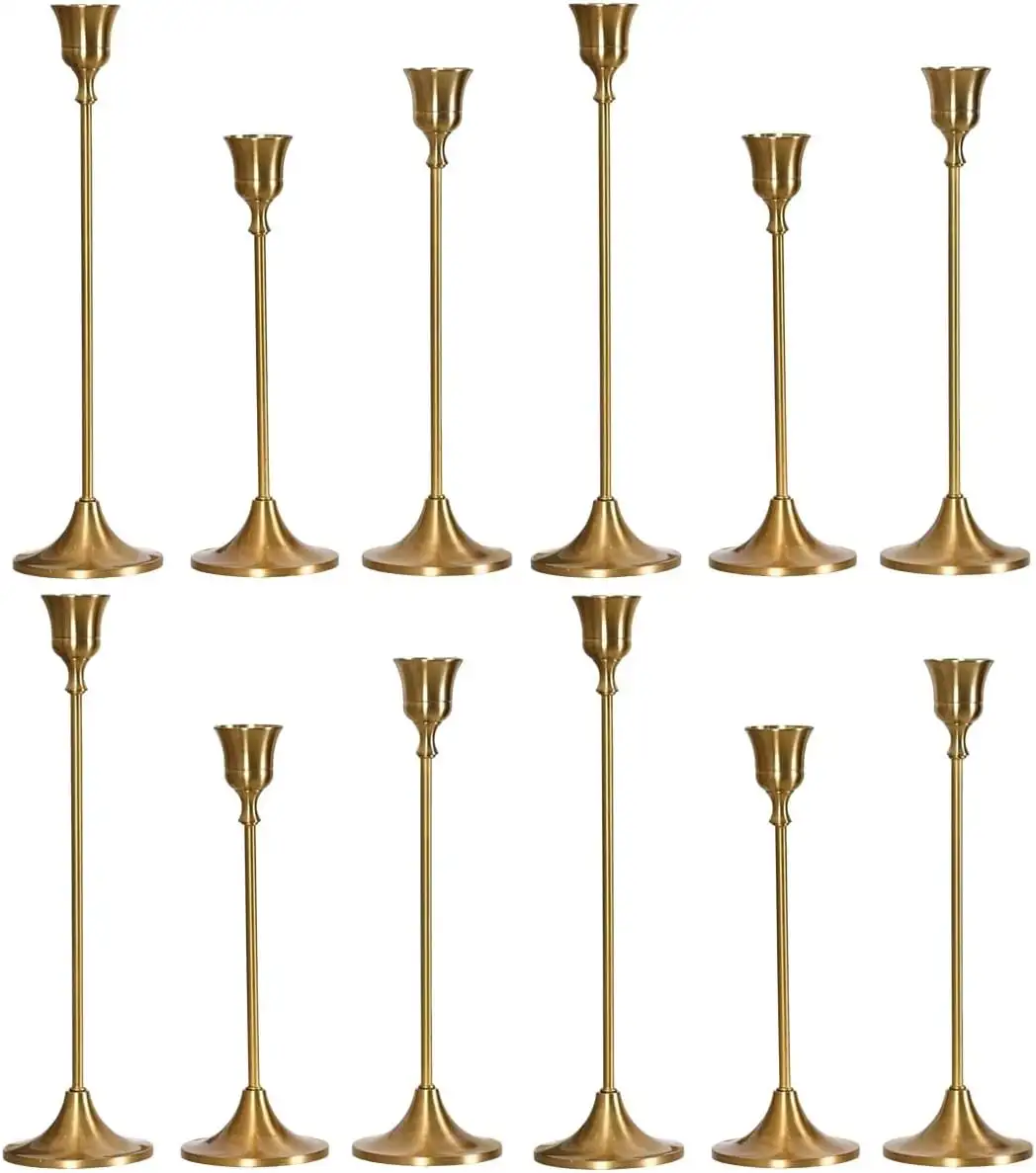 Antique Brass Taper Candle Holders