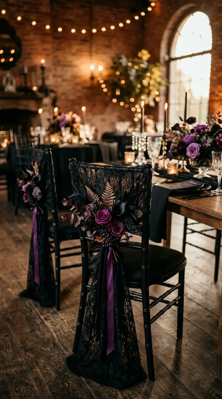 Black Lace Chair Decorations