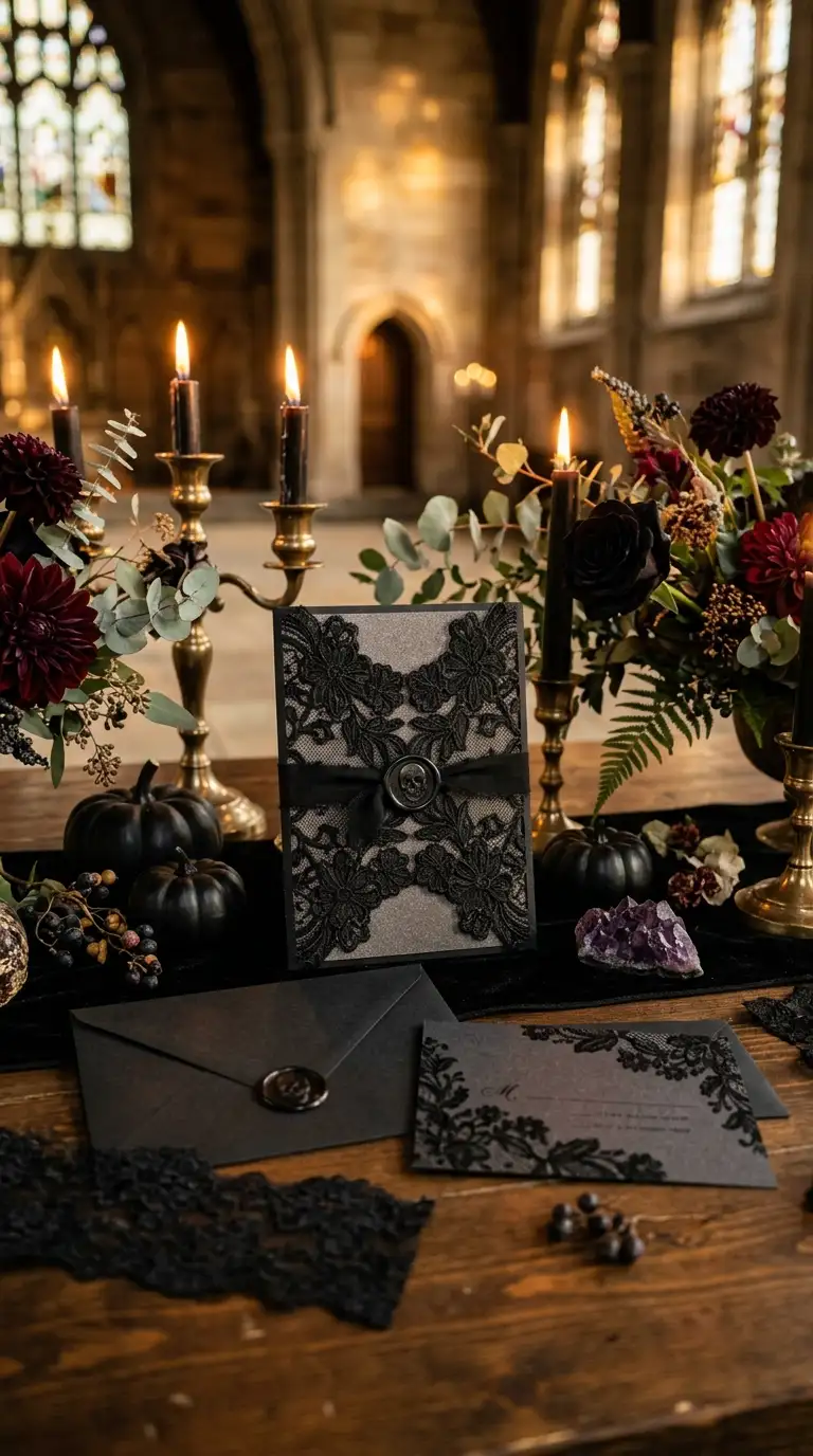 Black Lace Wedding Invitations