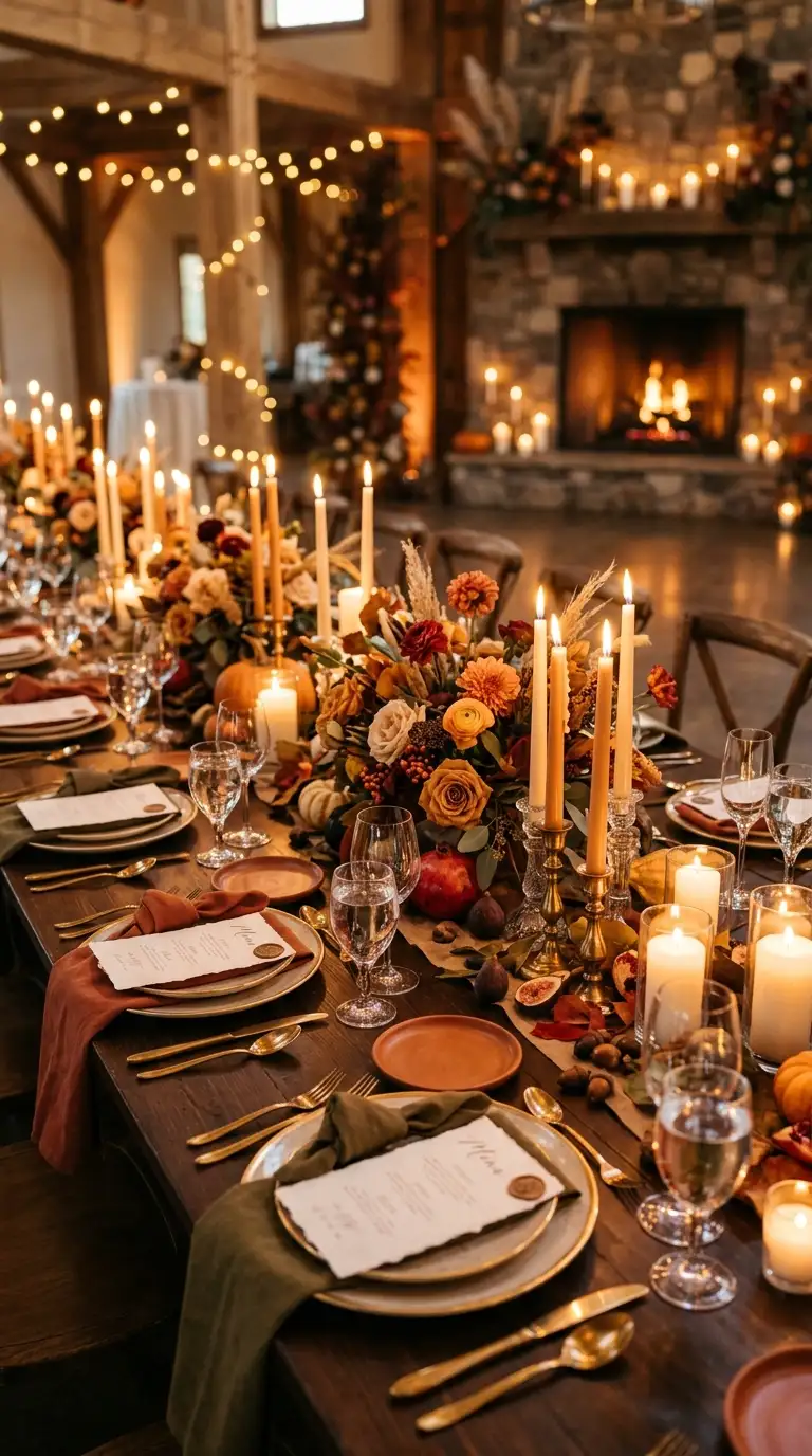 Candle Filled Wedding Reception Tables