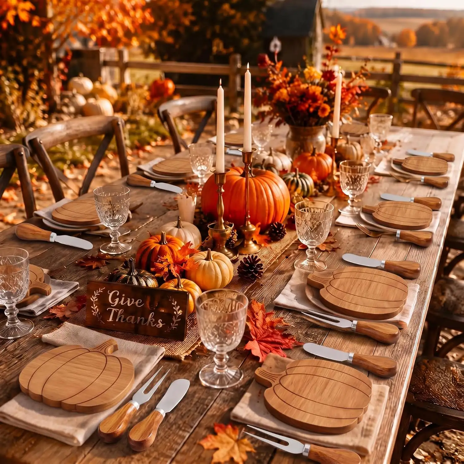 Cozy Autumn Serving Board Set