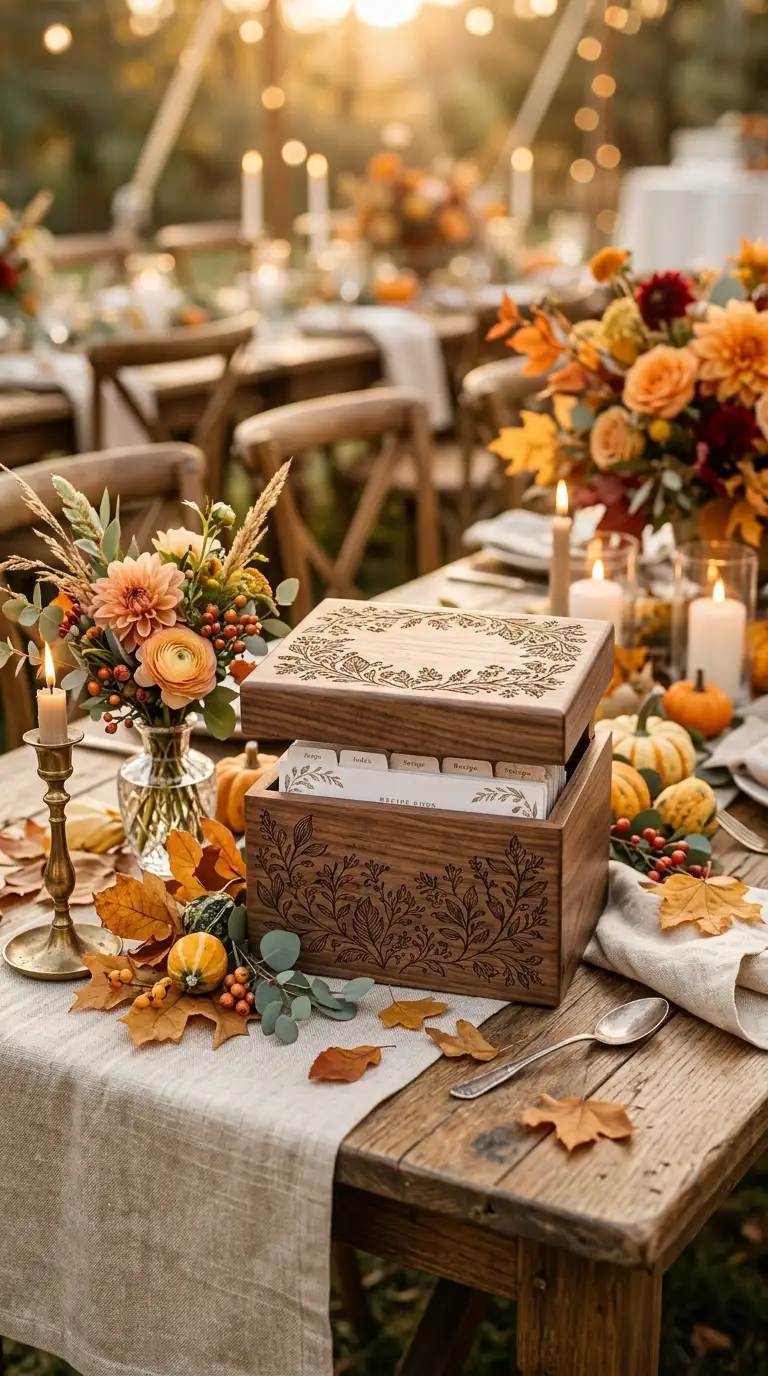 Engraved Wooden Recipe Box