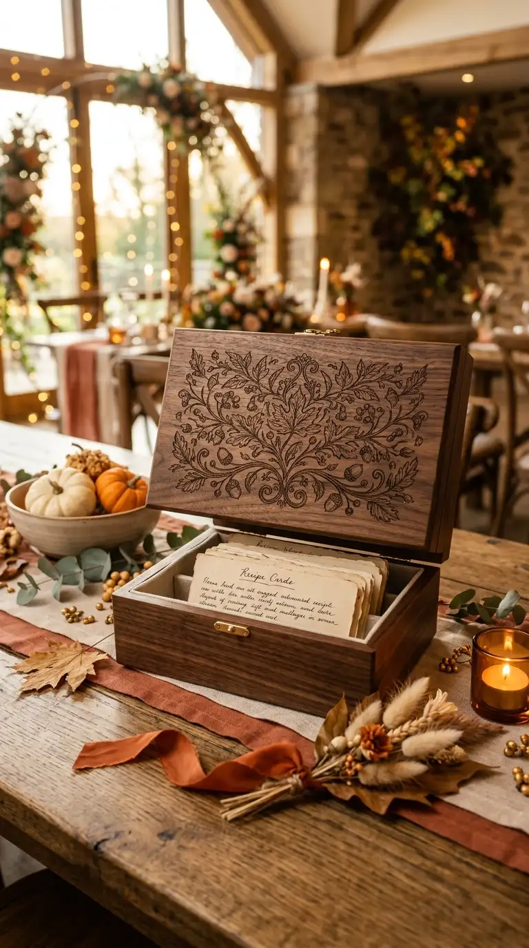Engraved Wooden Recipe Keepsake Box