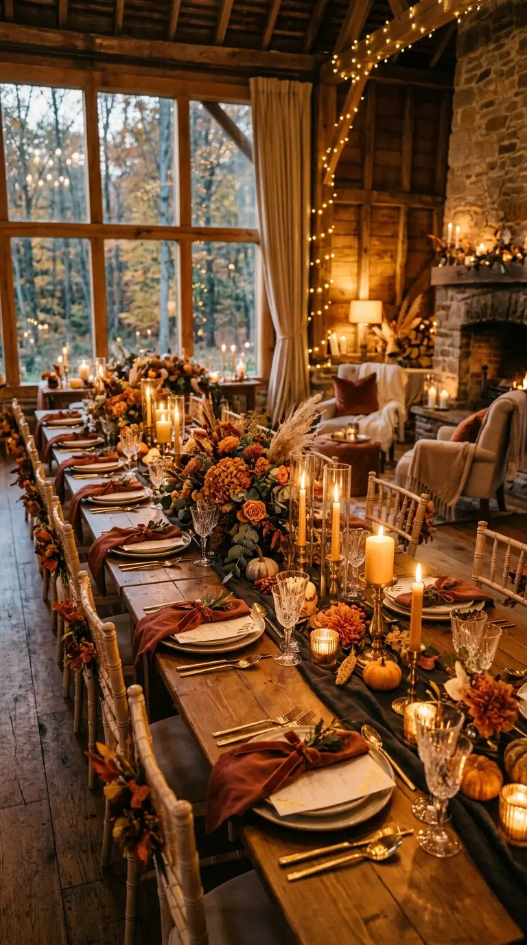 Intimate Candlelit Autumn Wedding Reception