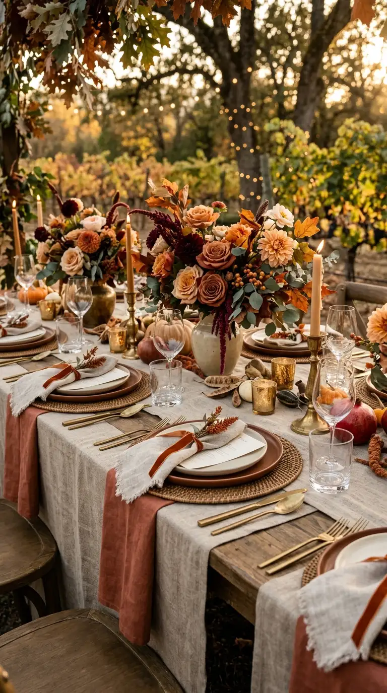 Layered Linen Reception Table Styling