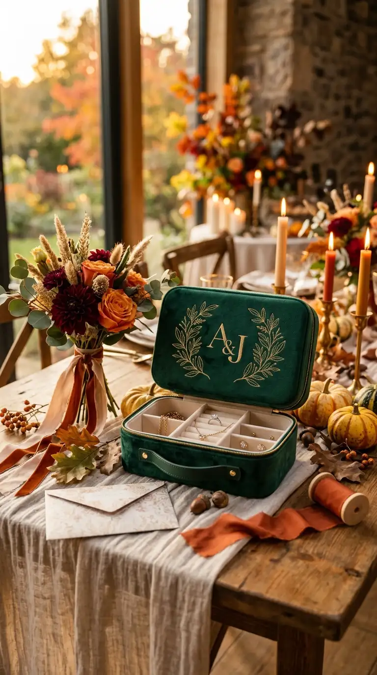 Monogrammed Velvet Jewelry Travel Case