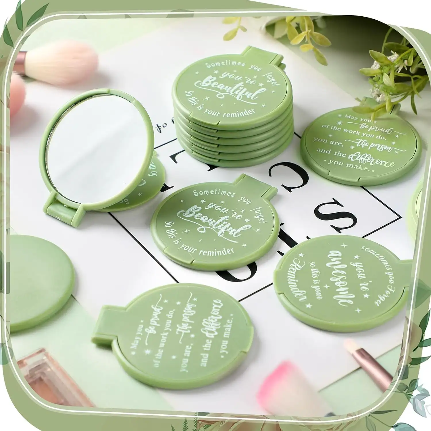 Personalized Gold Compact Mirrors