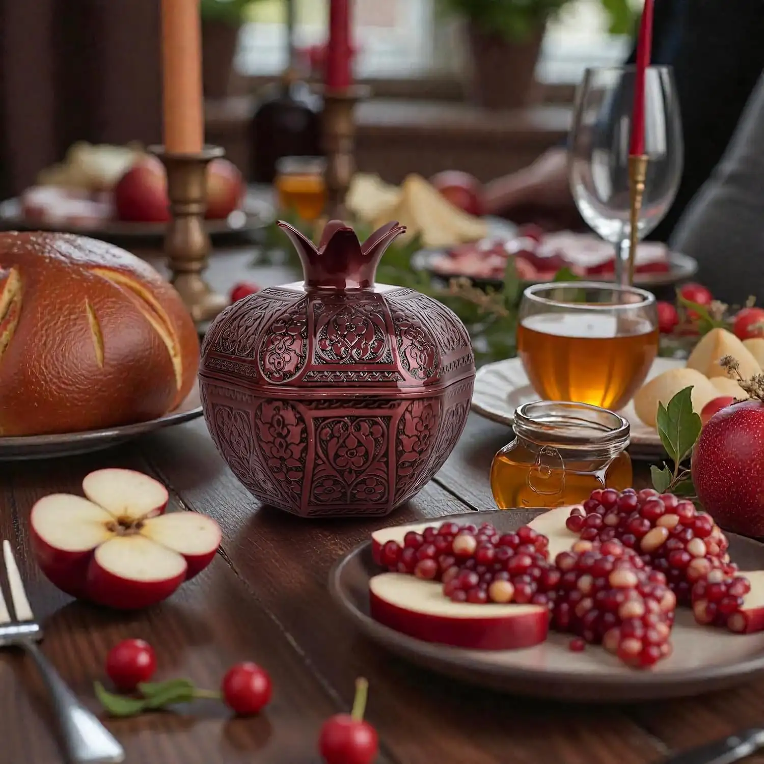 Pomegranate Filled Ceramic Vessels
