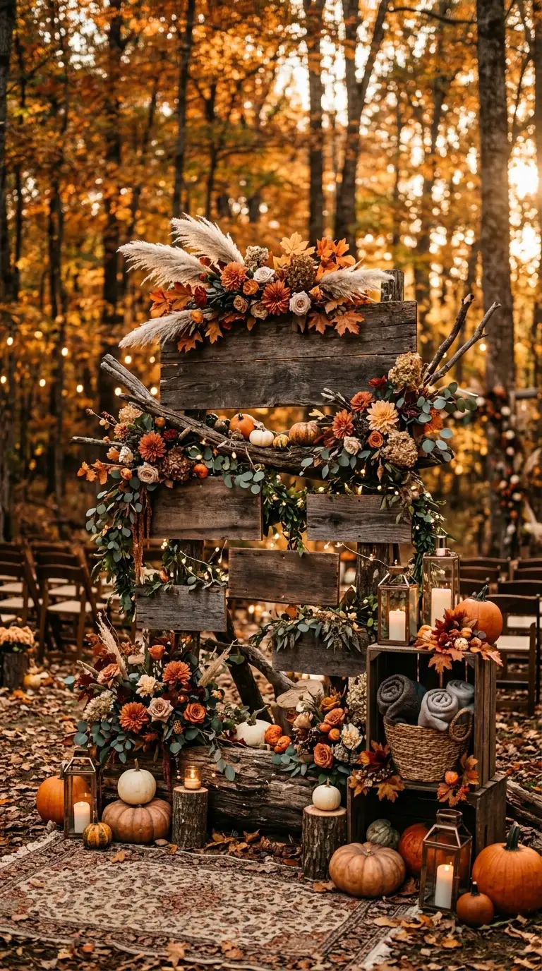 Rustic Wooden Wedding Signage Display
