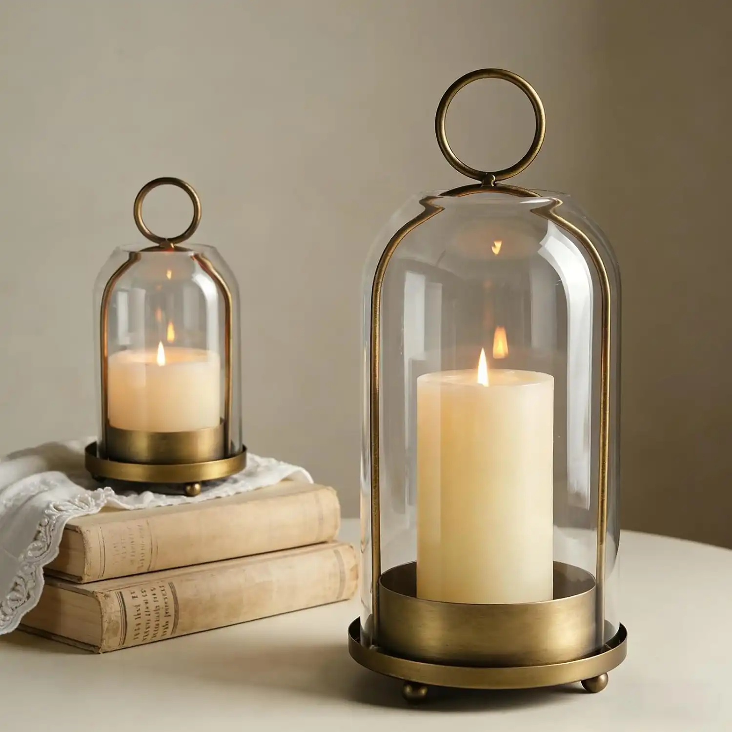 Sculptural Candle Lantern Table Accents