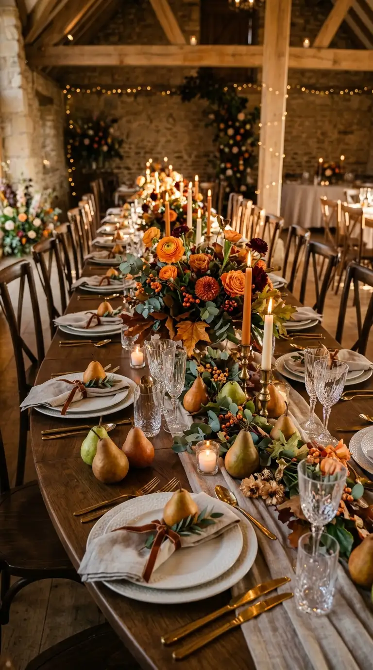 Seasonal Pear Wedding Table Decor