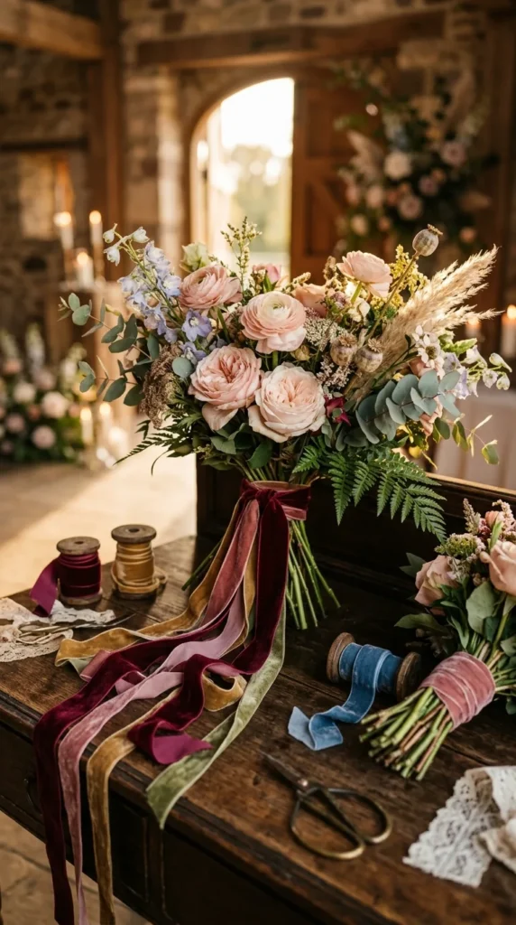 Velvet Ribbon Bouquet Wraps