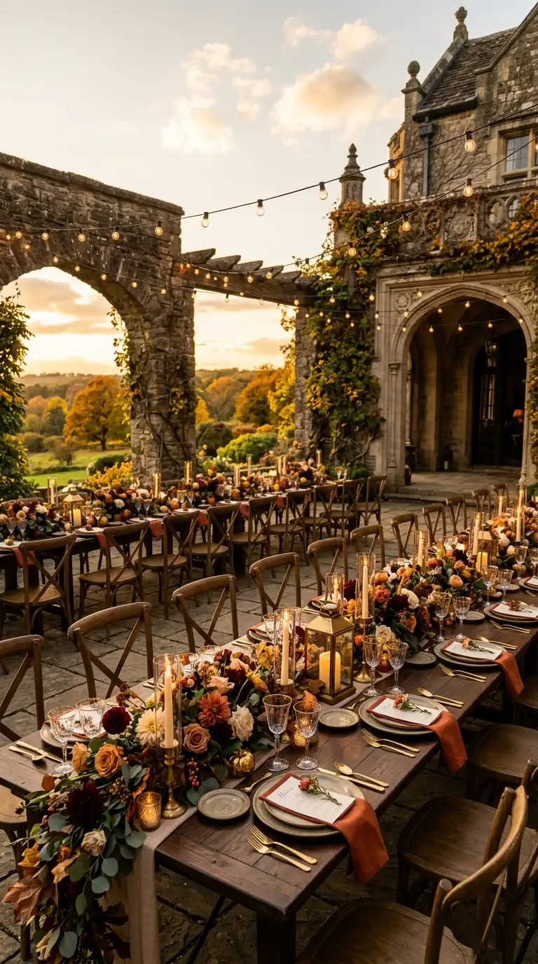Vintage Estate Wedding Reception Setting