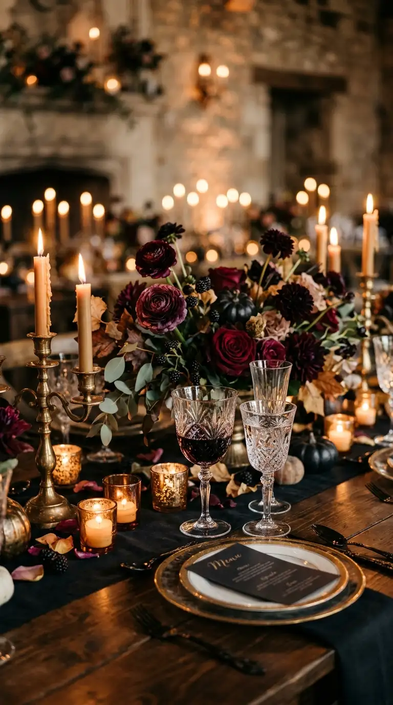Vintage Glassware With Candlelight