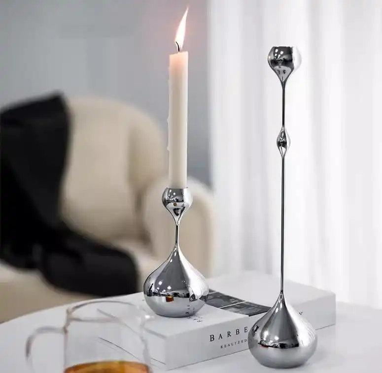 Vintage Silver LED Candle Stands
