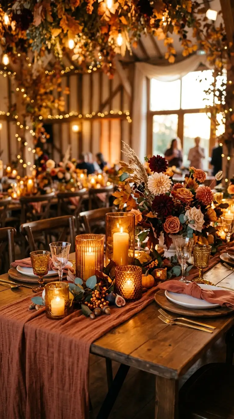 Warm Amber Glass Candleholders