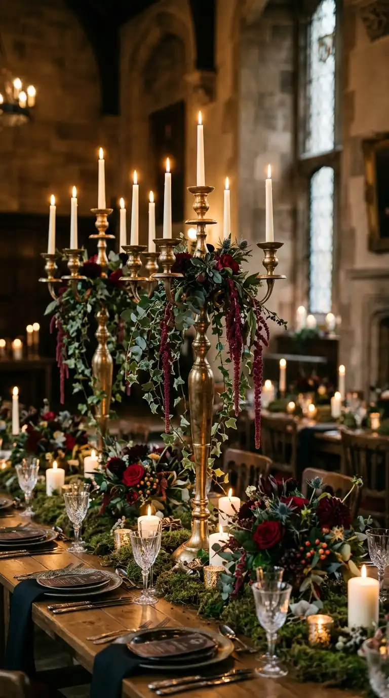 Antique Gold Candelabra Tables