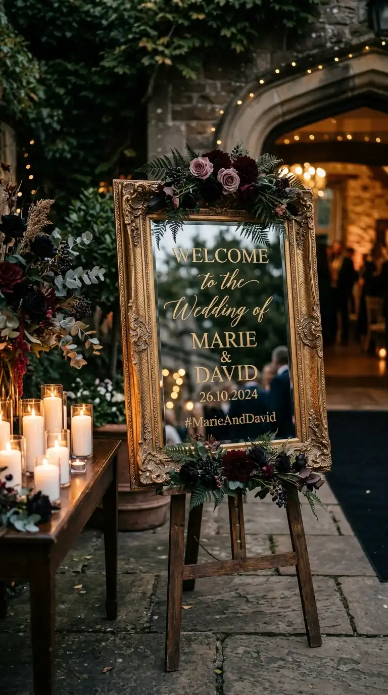 Antique Mirror Welcome Display