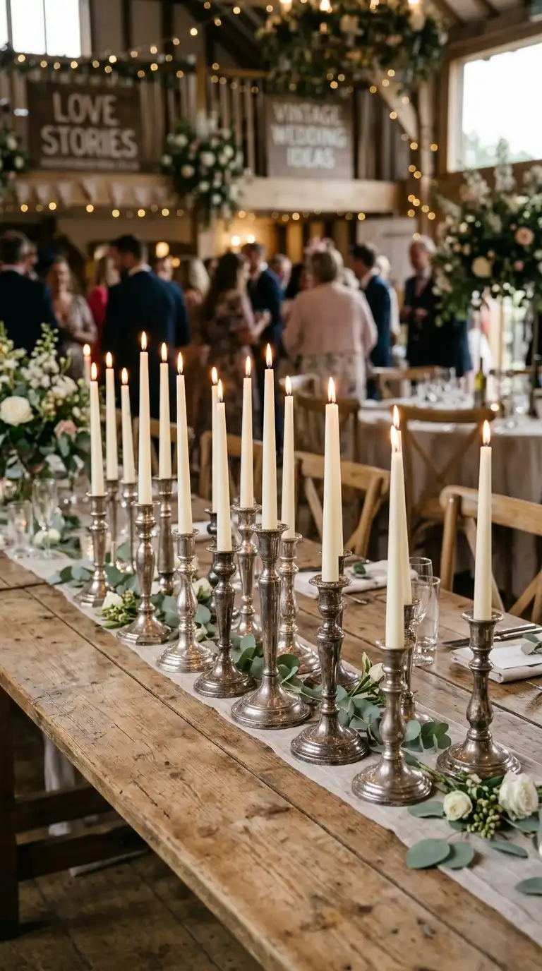 Antique Silver Candle Holders
