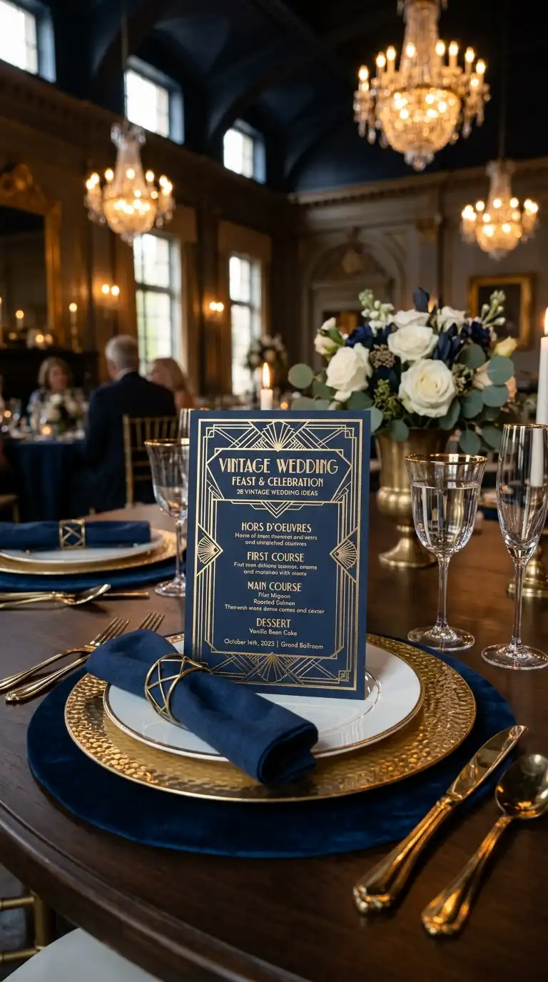 Art Deco Reception Stationery