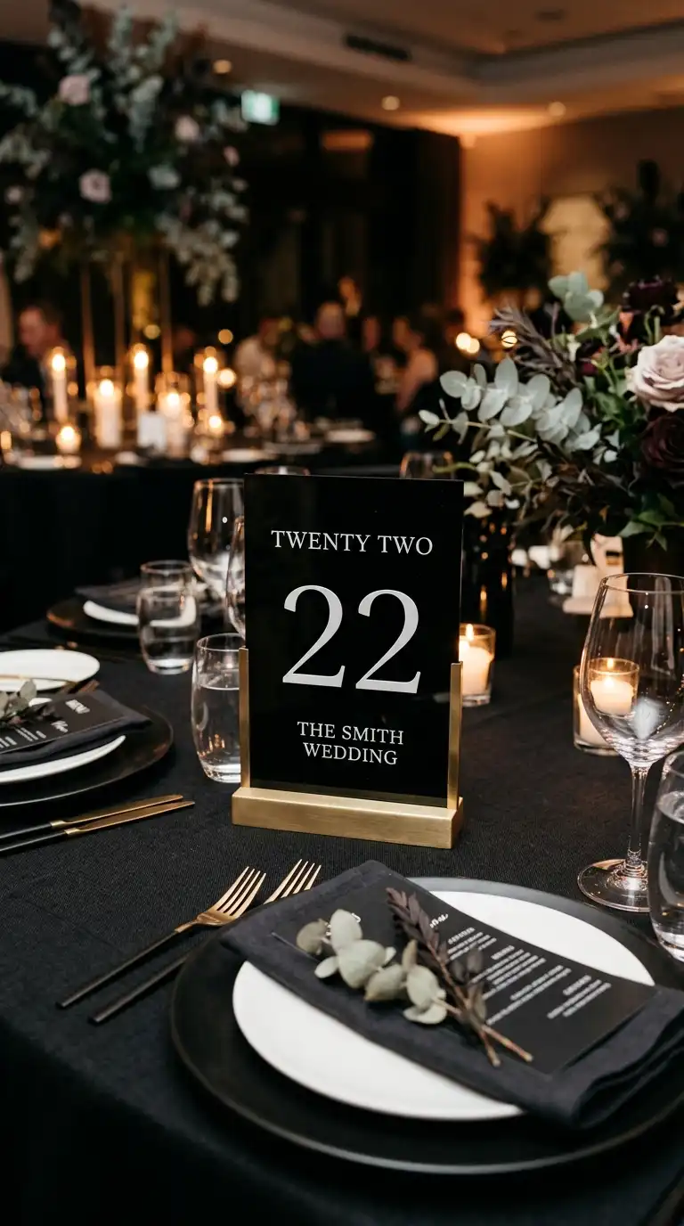 Black Acrylic Table Numbers