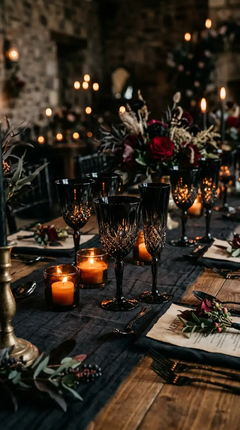 Black Crystal Glass Tableware