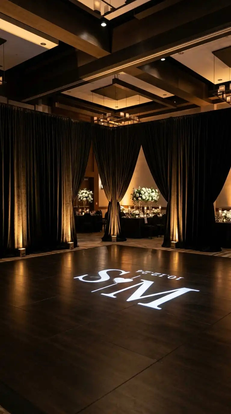 Black Draped Dance Floor