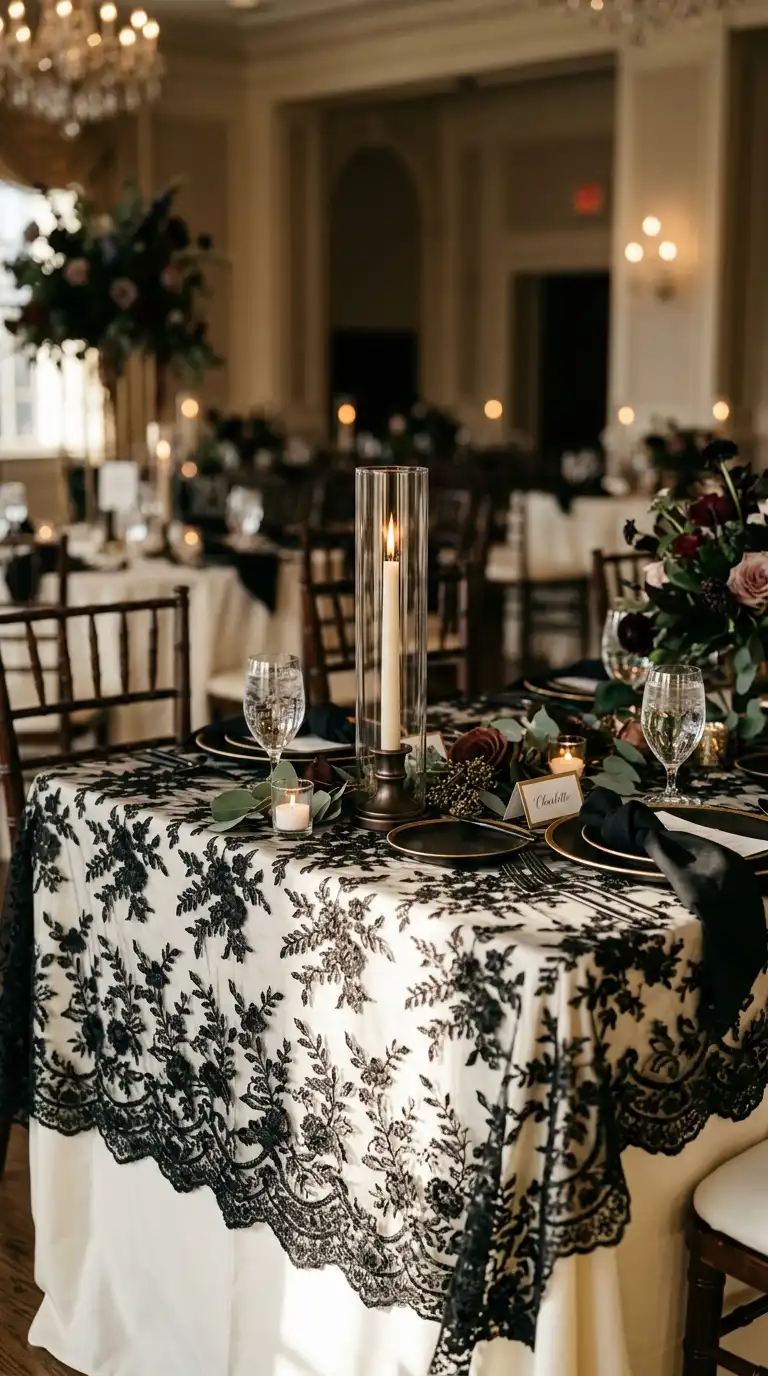 Black Lace Table Textiles