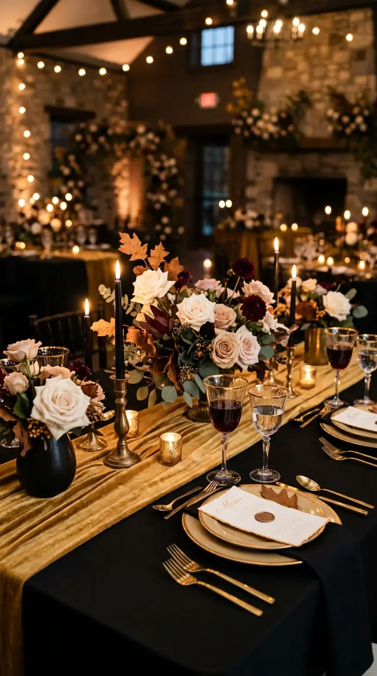 Black Linen With Gold Details