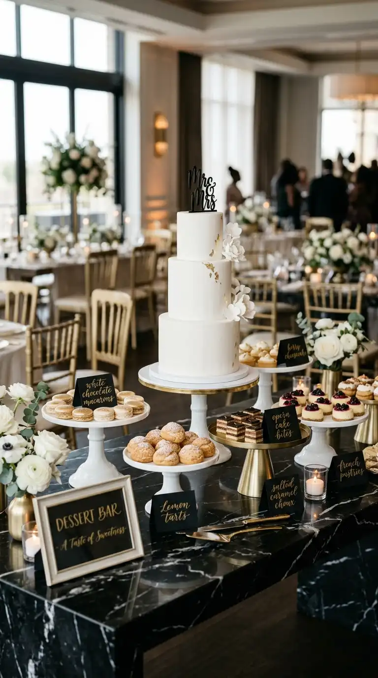Black Marble Dessert Table