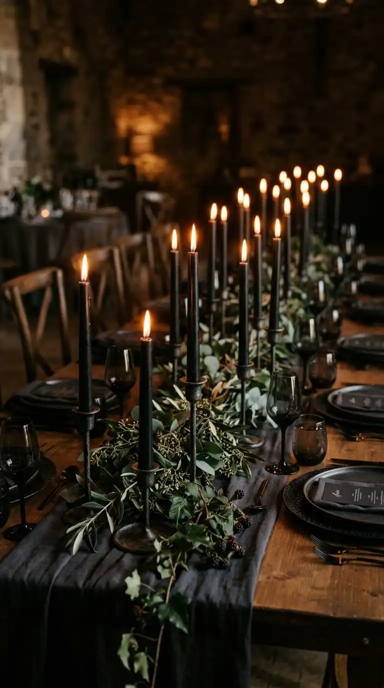 Black Taper Candle Arrangement