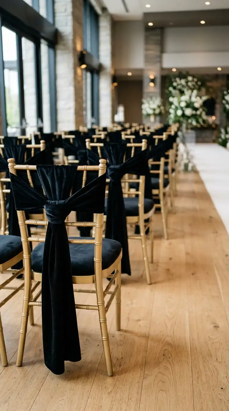 Black Velvet Chair Details