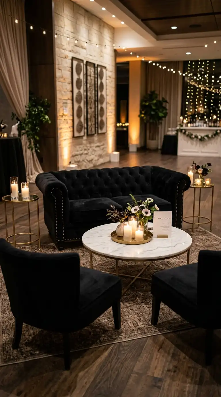 Black Velvet Lounge Seating