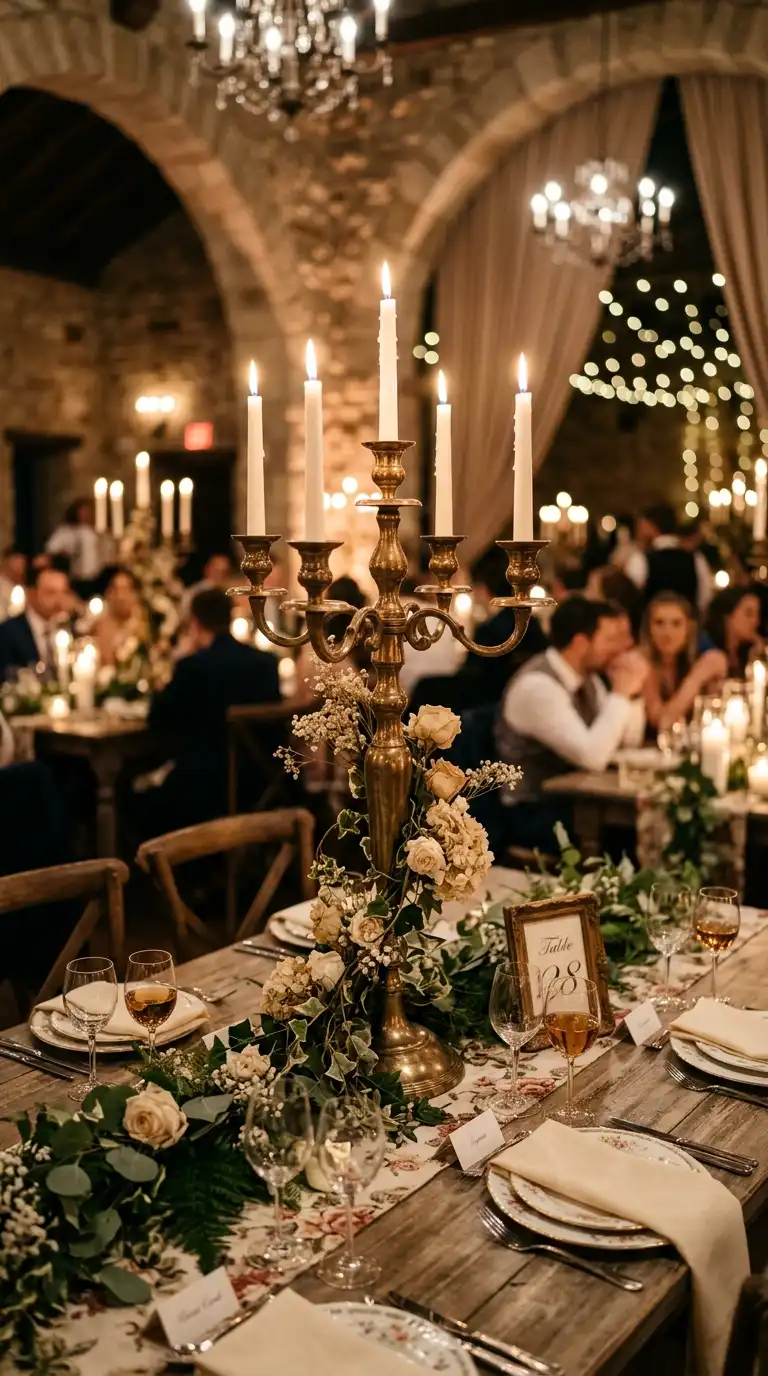 Brass Candelabra Table Centerpieces