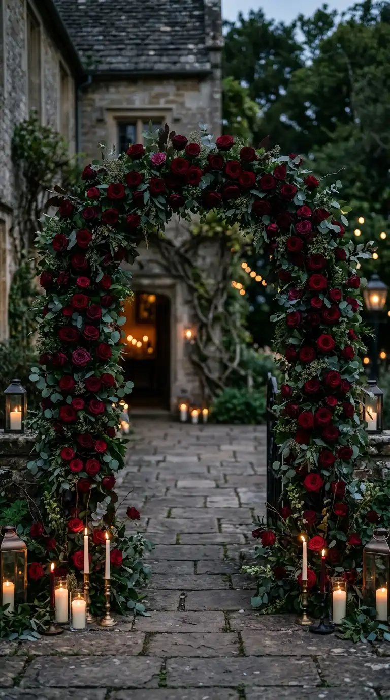 Burgundy Rose Floral Installations