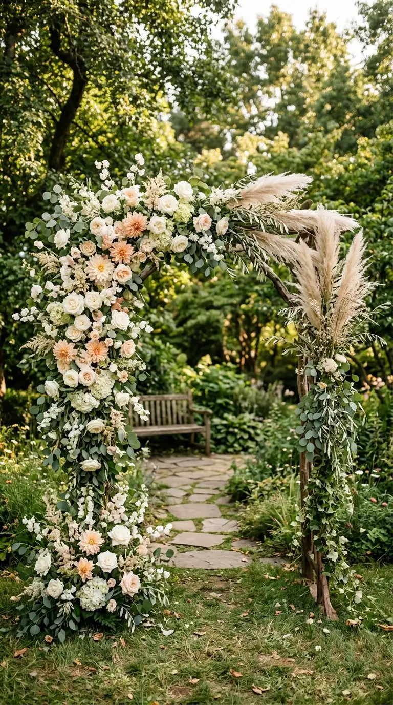 Cascading Floral Ceremony Arch