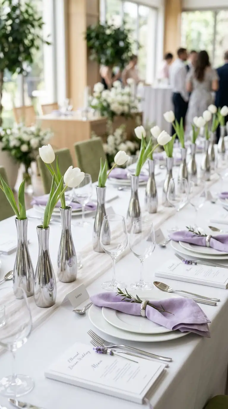 Chrome Wedding Table Accents