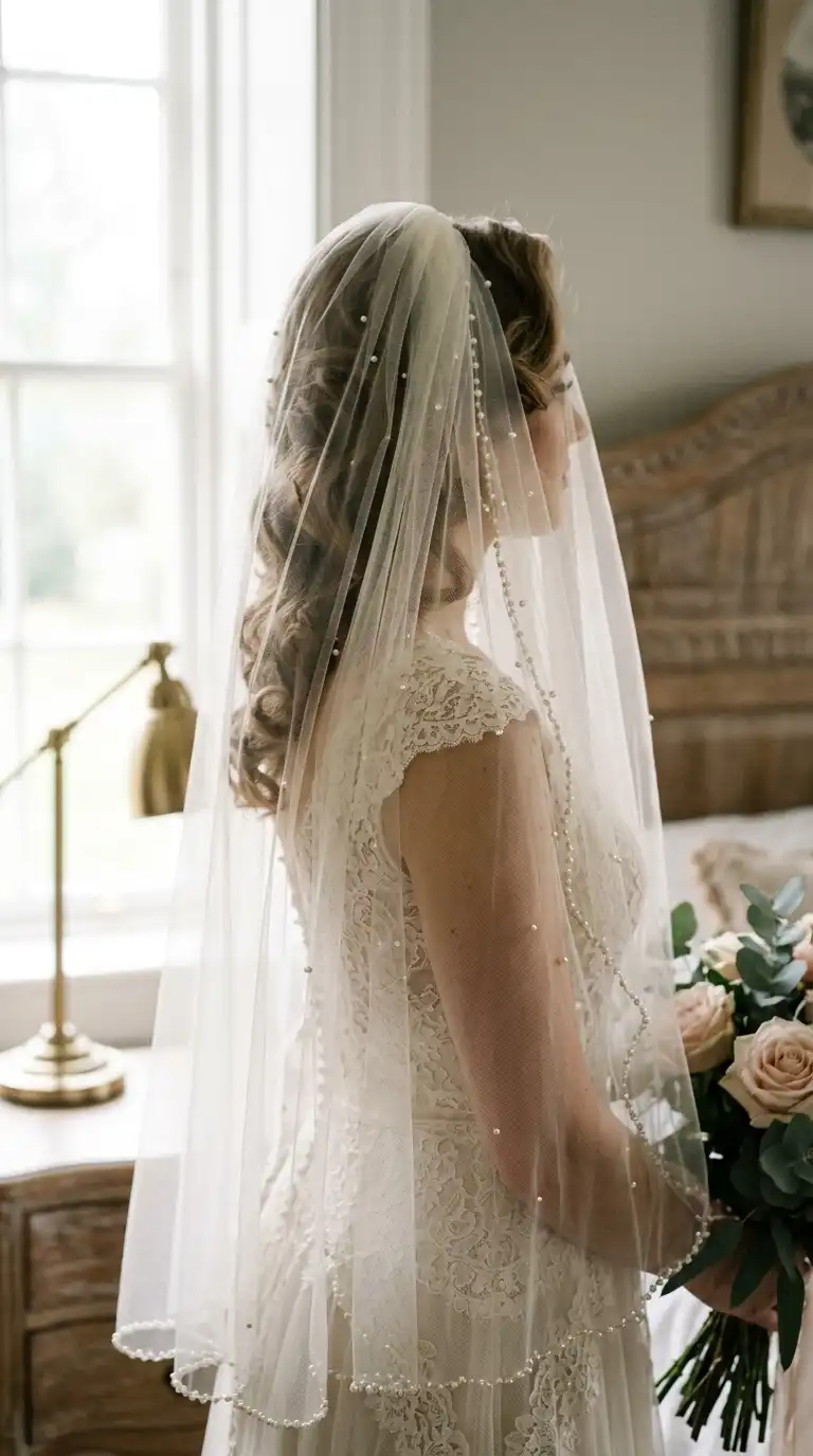 Classic Pearl Wedding Veil