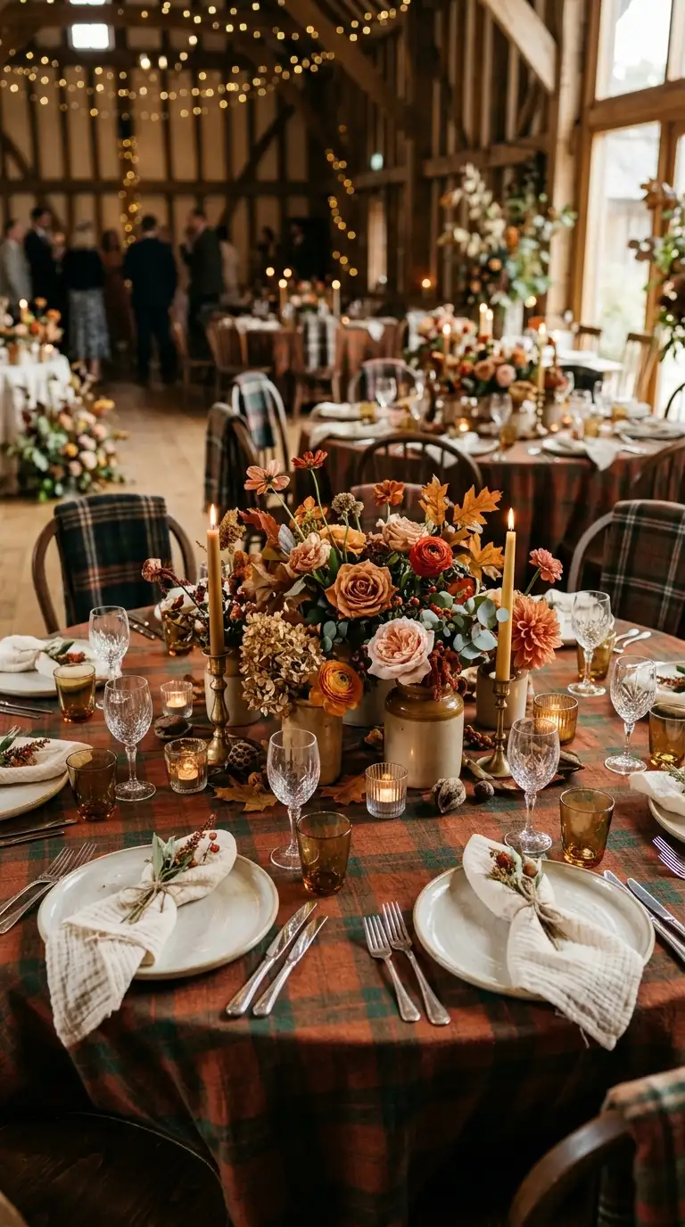 Cozy Plaid Linen Table Setting
