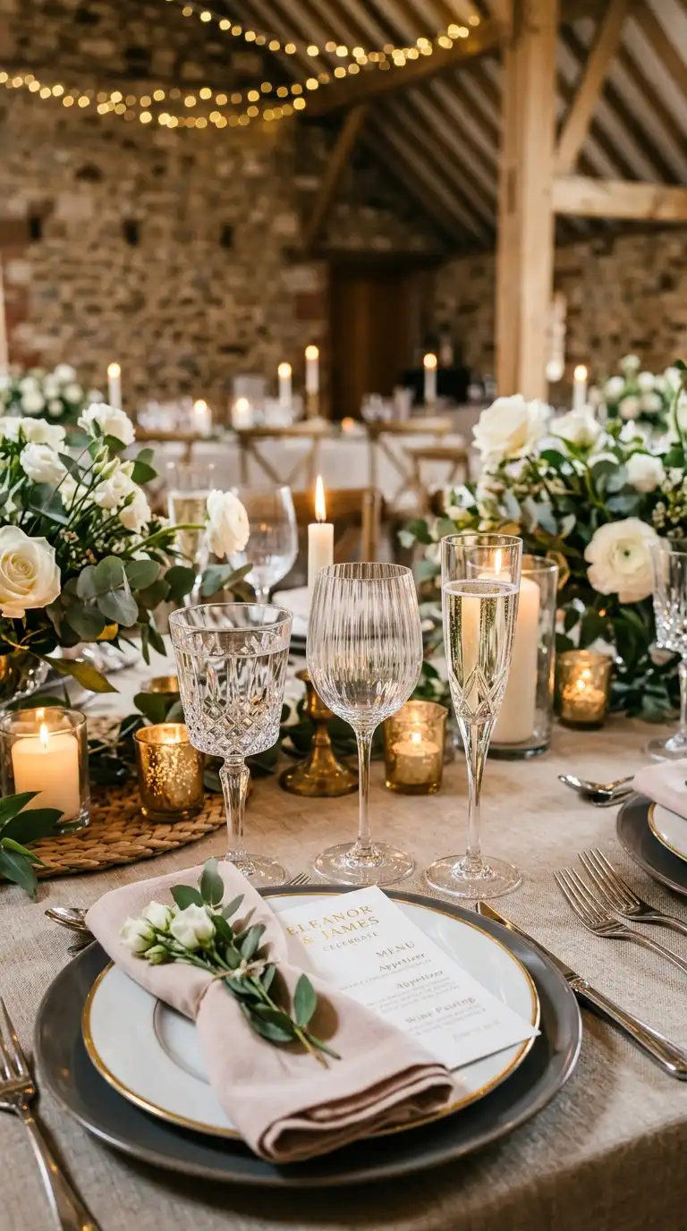 Crystal Glassware Layered Settings