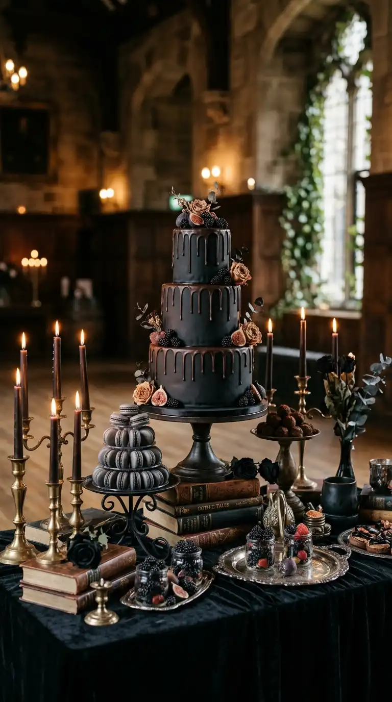 Dark Romance Dessert Table