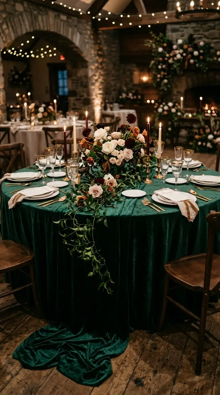 Deep Emerald Velvet Runner