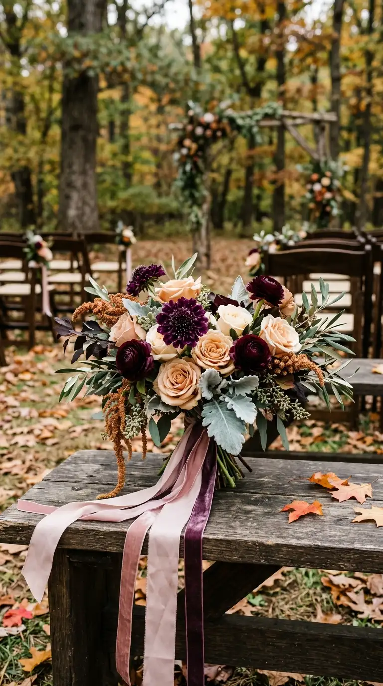 Deep Plum Wedding Bouquets