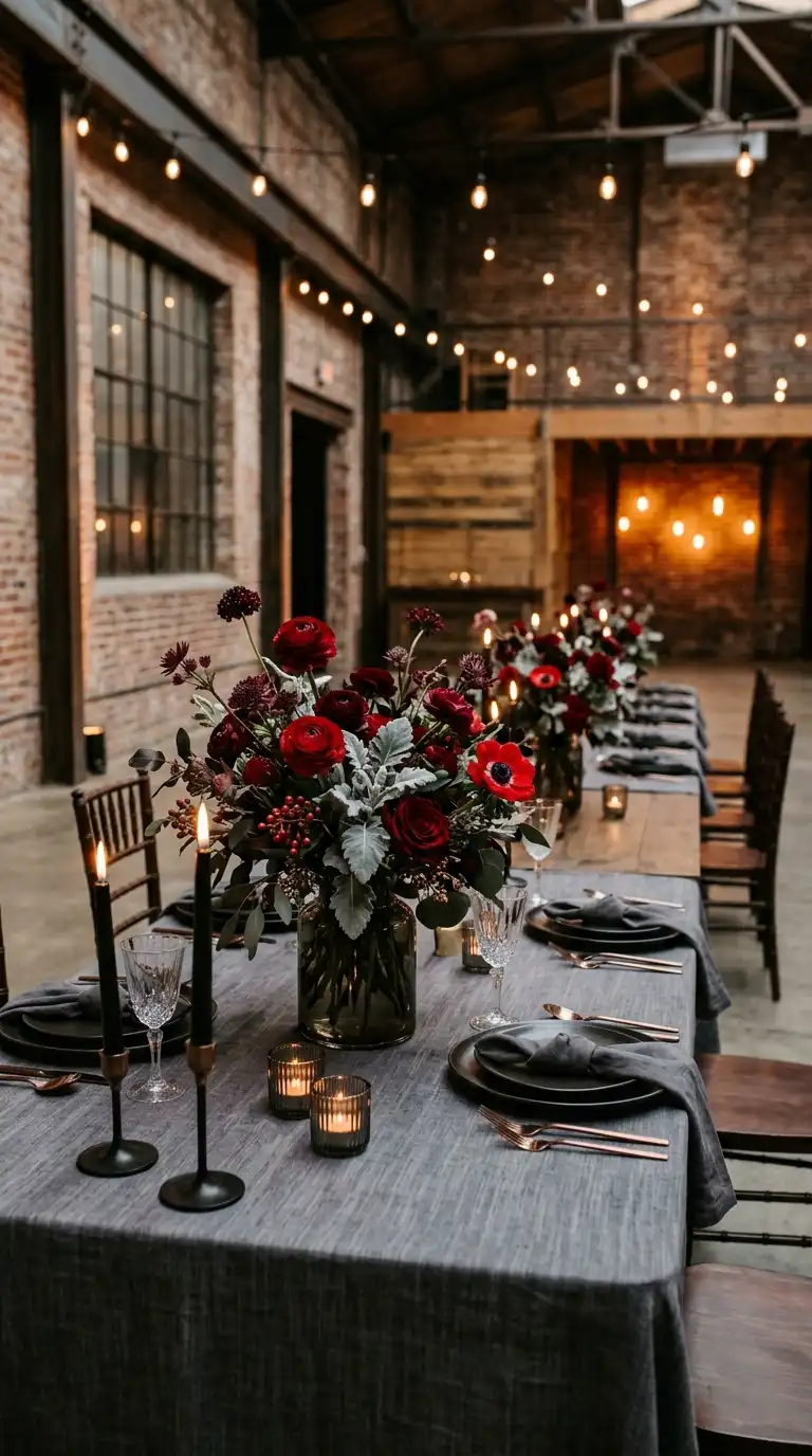 Deep Red Smoky Gray