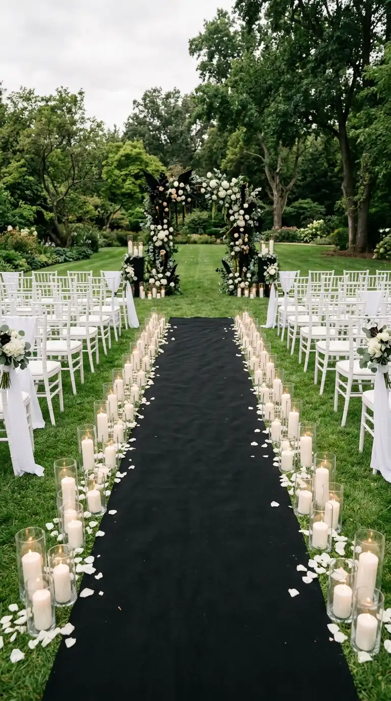 Dramatic Black Aisle Runner