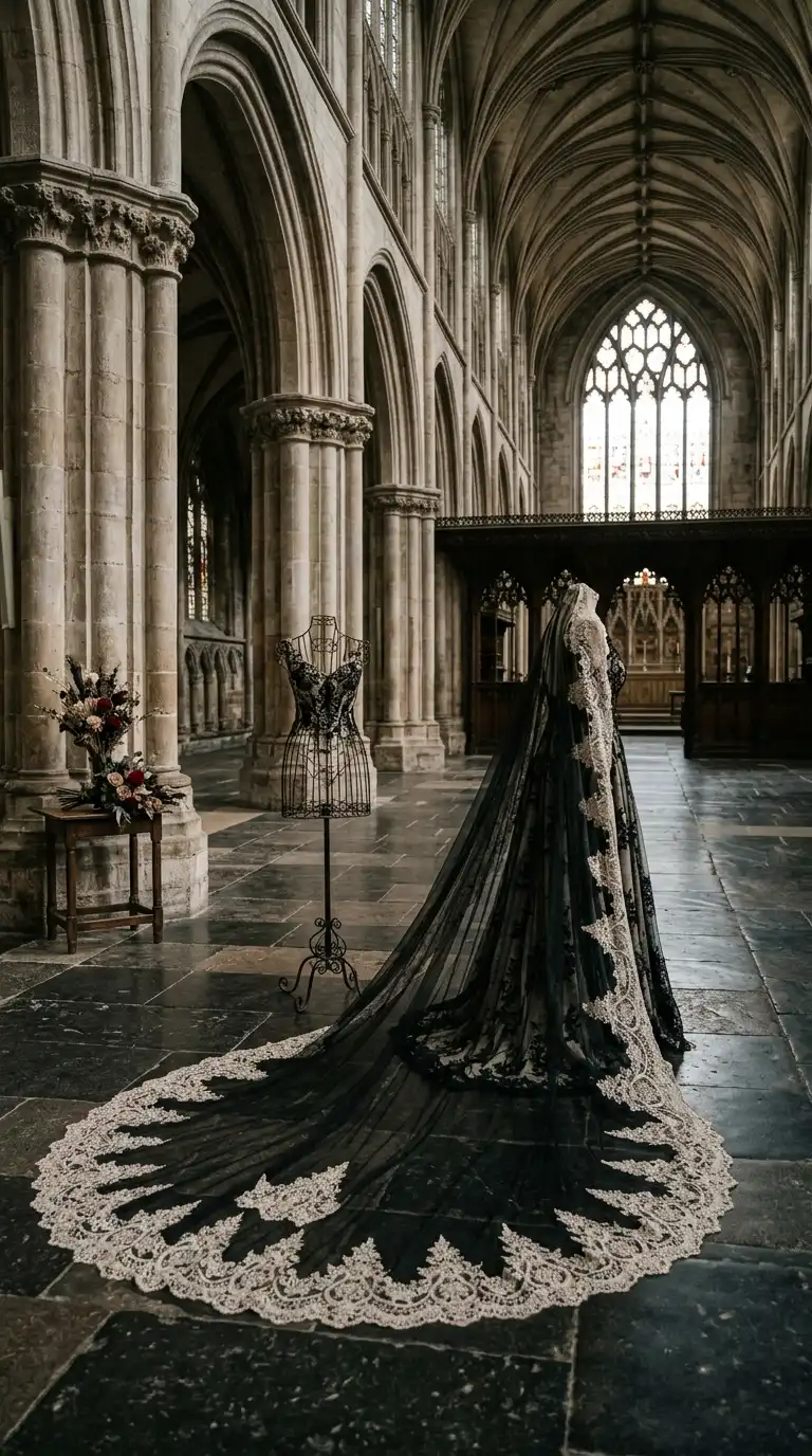 Dramatic Cathedral Lace Veil