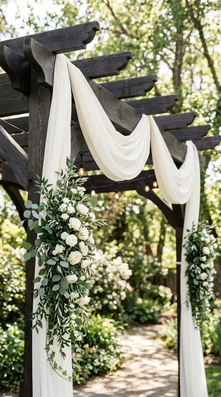Draped Backyard Pergola Canopy