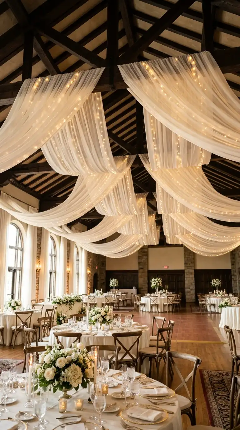 Draped Ceiling Reception Canopy